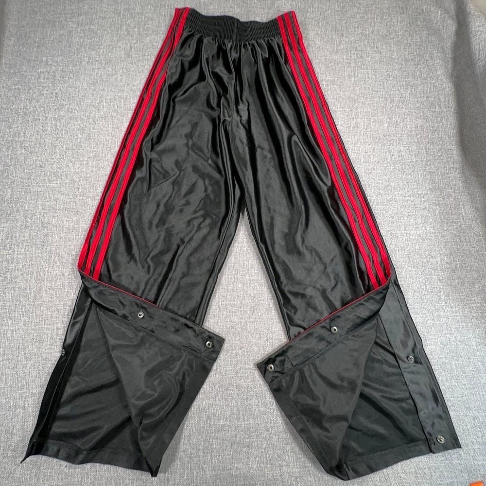 Vintage Adidas Adibreak Breakaway Snap Track Pants Mens S Black Dazzle Shimmer